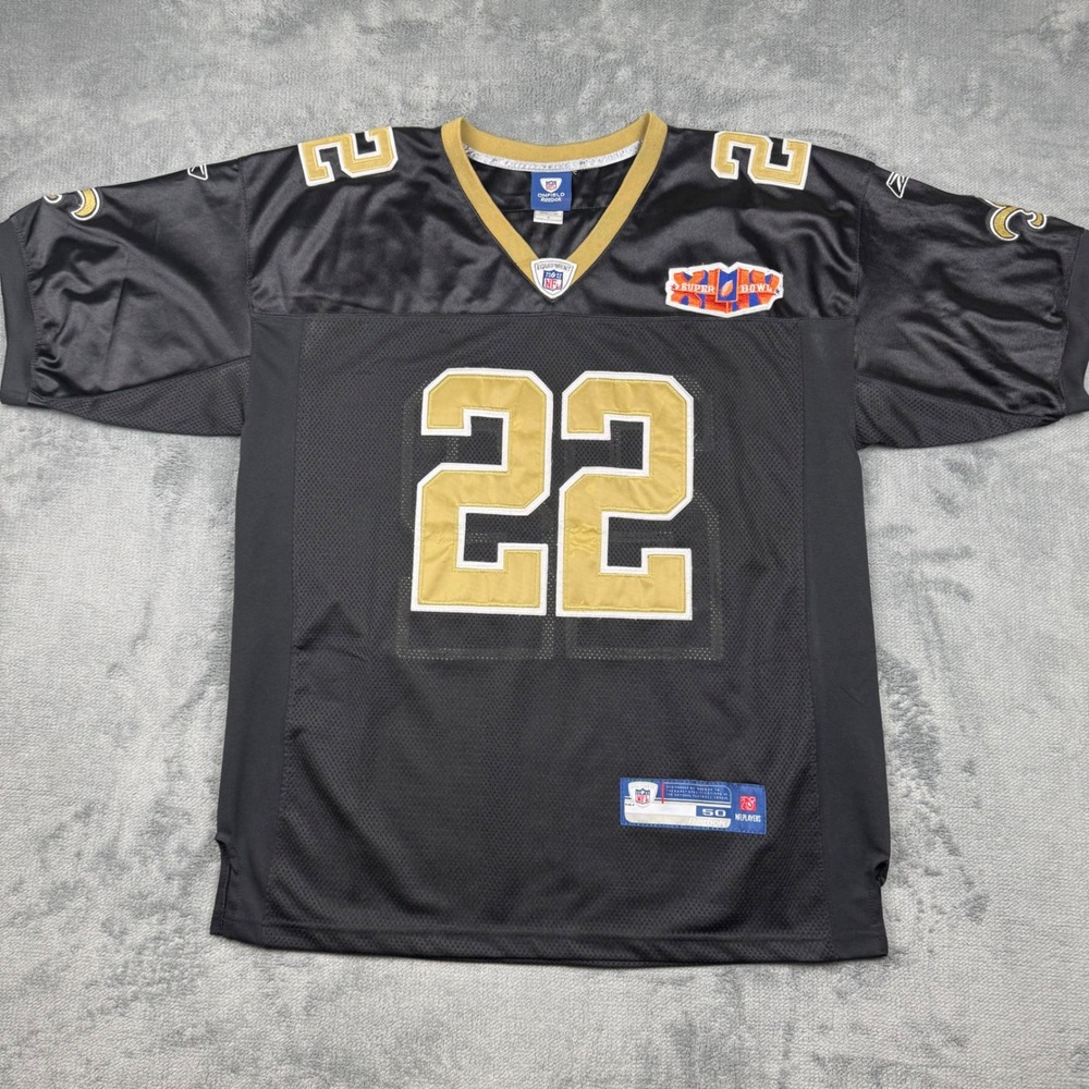 Vintage Reebok NFL New Orleans Saints Tracy Porter 22 Super Bowl XLIV Jersey 50